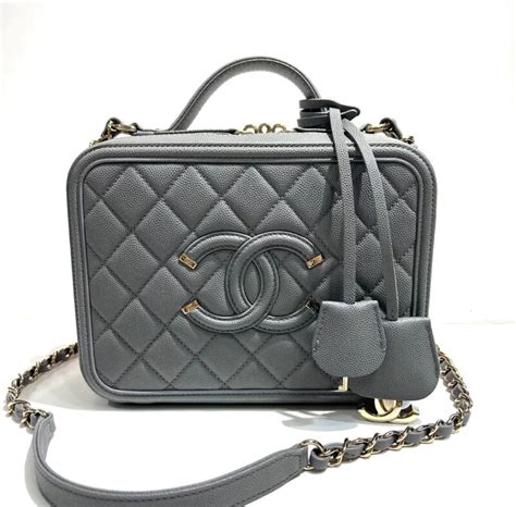 grey chanel vanity bag|chanel vanity case original.